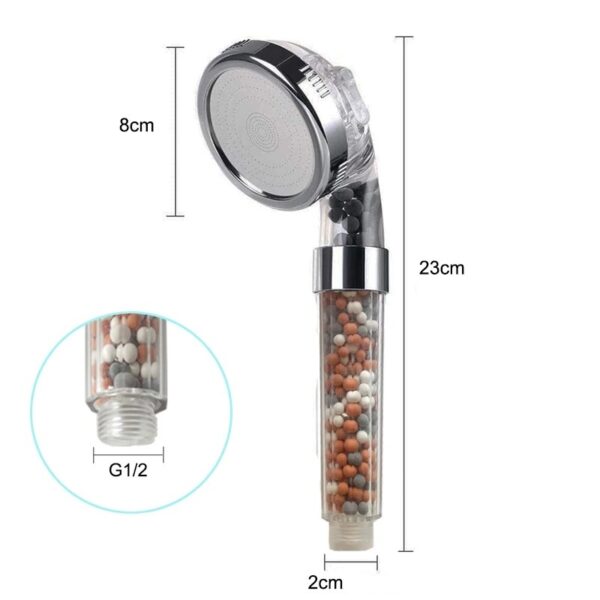 Pommeau de douche haute pression avec perles filtrantes