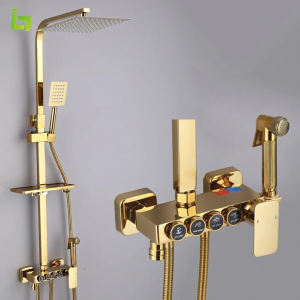 Ensemble de douche doré multifonction