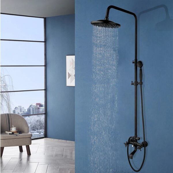 Ensemble de douche noir en laiton