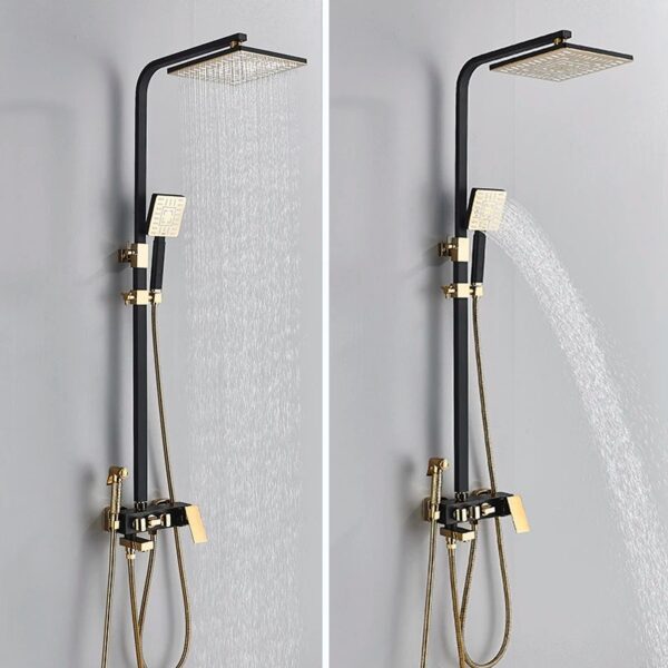 Ensemble de douche noir et doré
