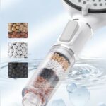 Pommeau de douche anti calcaire avec billes filtrantes