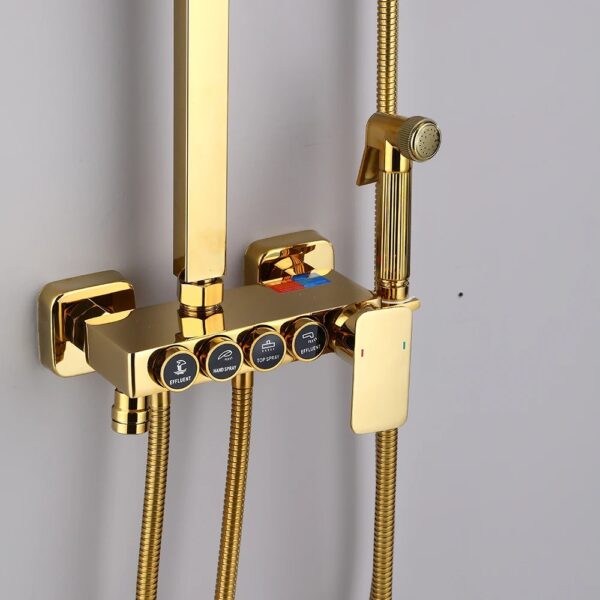 Ensemble de douche doré multifonction