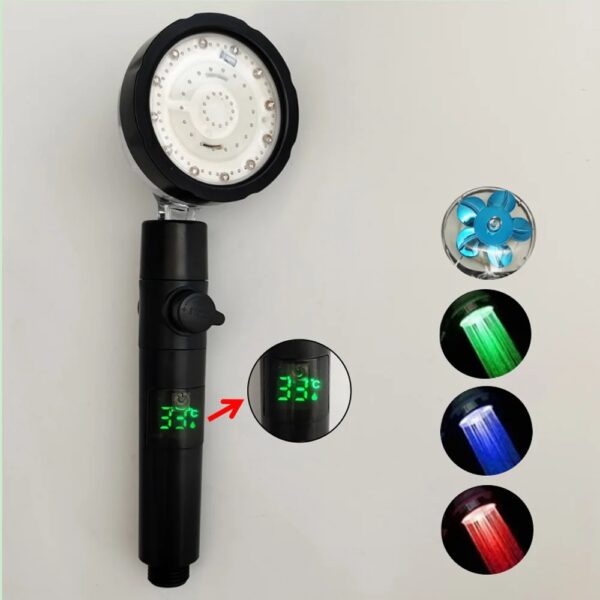 Pommeau de douche LED couleur adaptable