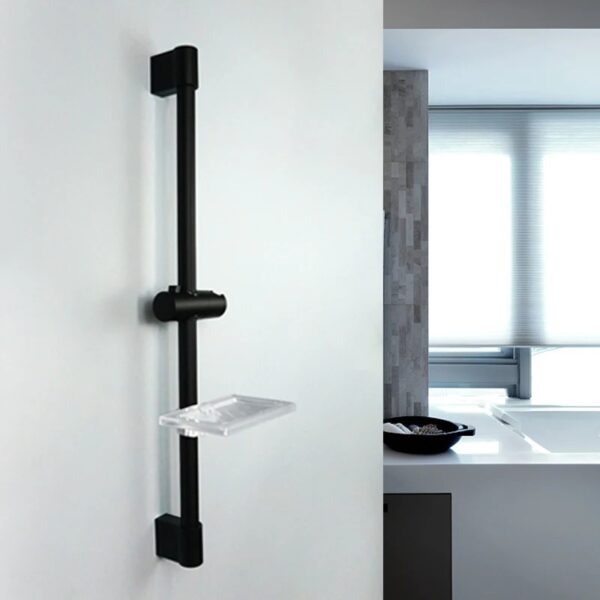 Barre de douche noire coulissante réglable