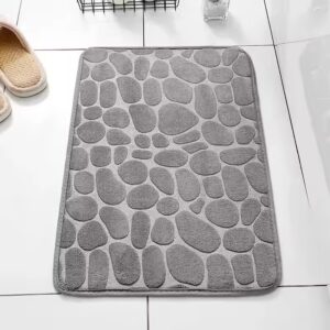 Tapis de bain antidérapant gris relief