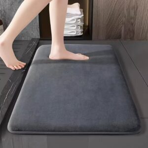 Tapis de bain gris super absorbant